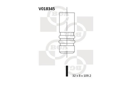 Клапан випуск. Sierra/Mondeo -00 1.8D (32x8x109.2) - BGA V018345