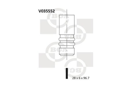 Клапан випуск. ESCORT/MONDEO/FIESTA 1.8/2.0i 92-00 - BGA V035552