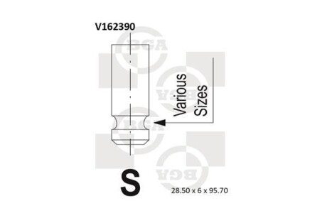 Клапан впуск. SONATA/TUCSON/CEED/SPORTAGE/MAGENTIS/i30/ACCENT 1.5-2.0D 02- - BGA V162390