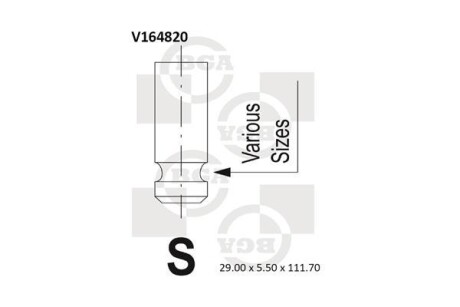 Клапан впуск. LANCER 1.6 03- - (md339752) BGA V164820