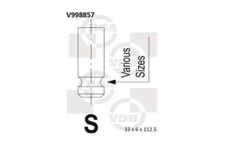 Клапан впуск. Galant/Lancer/Outlander дв. 4G63 - BGA V998857