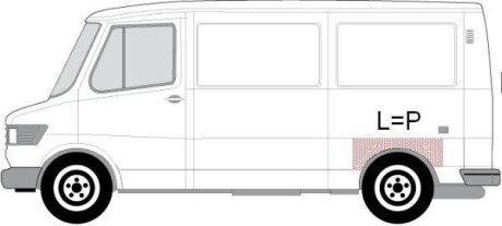 Ремонтна панель колісної арки задн Лів/Прав (внутрішня частина) MERCEDES T1 / T2 601, 602 04.77-02.96 - BLIC 6504033545560P