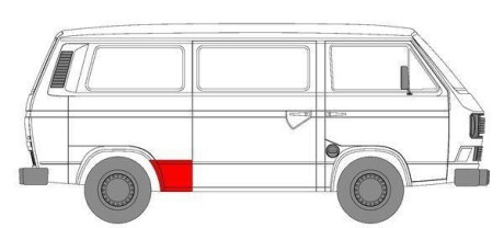 Ремонтна частина крила задн Прав (перед колесом) VW TRANSPORTER T3 05.79-07.92 - BLIC 6504-03-9557562P