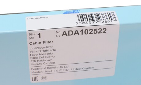 Фото 4 - Фільтр салону BLUE PRINT ADA102522