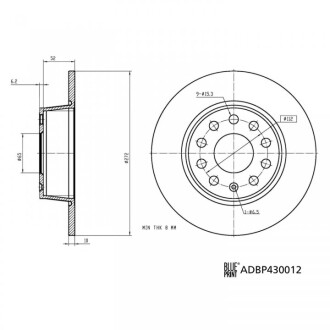 Фото 3 - Гальмівний диск BLUE PRINT ADBP430012
