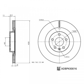 Фото 3 - Гальмівний диск BLUE PRINT ADBP430016