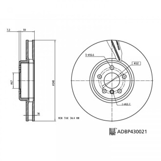 Фото 3 - Гальмівний диск BLUE PRINT ADBP430021