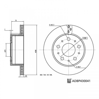 Фото 3 - Гальмівний диск BLUE PRINT ADBP430041