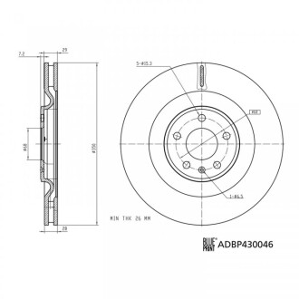 Фото 3 - Гальмівний диск BLUE PRINT ADBP430046