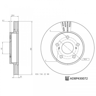 Фото 3 - Гальмівний диск BLUE PRINT ADBP430072