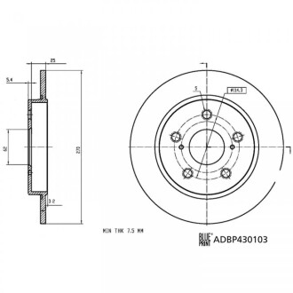 Диск гальмівний задній - (4243102330) BLUE PRINT ADBP430103