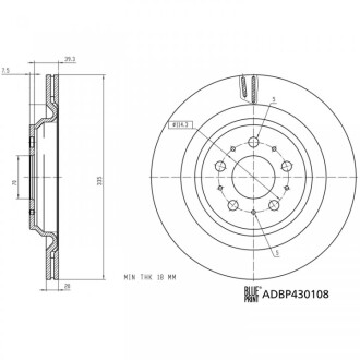 Диск гальмівний (задній) Tesla Model 3 17- - BLUE PRINT ADBP430108