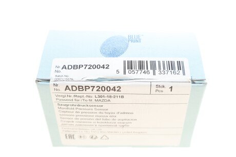Фото 7 - Датчик тиску наддуву BLUE PRINT ADBP720042