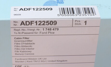 Фото 4 - Фільтр салону BLUE PRINT ADF122509