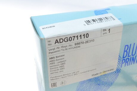 Фото 5 - Датчик АБС (ABS) BLUE PRINT ADG071110