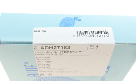 Фото 3 - Датчик АБС BLUE PRINT ADH27183