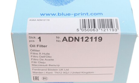 Фото 3 - Масляний фільтр BLUE PRINT ADN12119