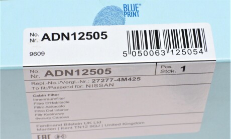 Фото 5 - Фильтр салона BLUE PRINT ADN12505