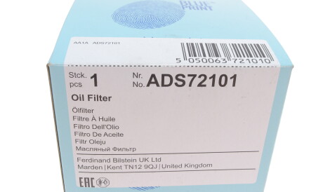 Фото 2 - Масляний фільтр BLUE PRINT ADS72101