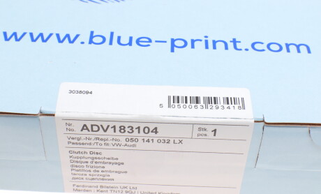 Фото 4 - Диск зчеплення BLUE PRINT ADV183104