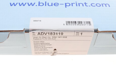 Фото 2 - Диск сцепления BLUE PRINT ADV183119