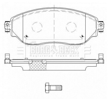 Комплект гальмівних накладок, дискове гальмо - BORG & BECK BBP2515