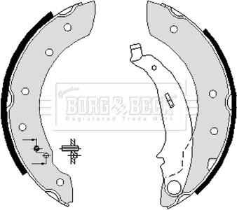 - Гальмівні колодки до барабанів - (4241J5, 4241L5, 4241J1) BORG & BECK BBS6233