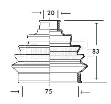 - Пильовик привідного вала к-т - (321407285D, 321407285B, ZBA407285) BORG & BECK BCB2004