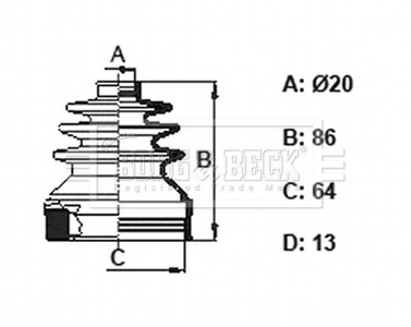 - Пильовик привідного вала к-т - (328795, 7701209929, 7701209925) BORG & BECK BCB6157