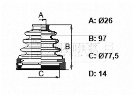 Пыльник - (1446292, 6G914A084BA) BORG & BECK BCB6158