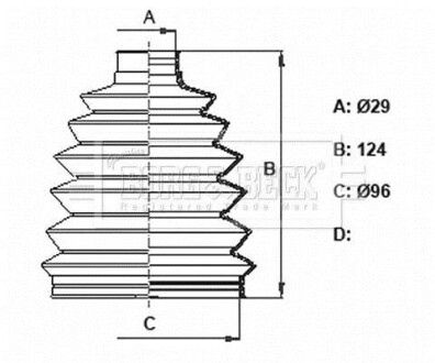 Комплект пилозахисний, приводний вал - BORG & BECK BCB6384