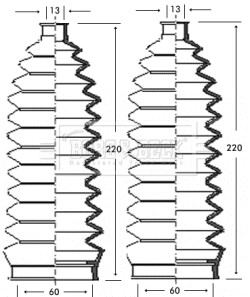 - Пильовик кермової рейки к-т - (9014620096) BORG & BECK BSG3243 (фото 1)