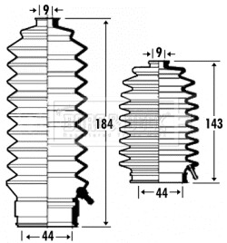 - Пильовик кермової тяги к-т - (4820453A00, 53534SR3N52, 53534SV4N01) BORG & BECK BSG3309