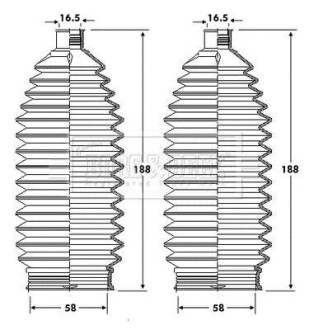 Пильовик кермової рейки к-т - (93168406, 4820300Q0D, 482037616R) BORG & BECK BSG3417