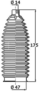 - Пильовик кермової рейки к-т - (4410A452, 4410A125) BORG & BECK BSG3464