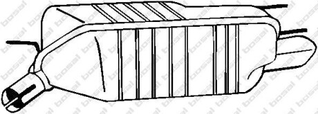 Глушитель, алюм. cталь, задн. часть OPEL CALIBRA 2.0i (00/94 - 07/97) (185-403) - BOSAL 185403