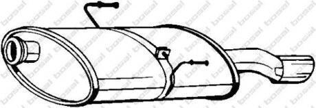 Глушник, алюм. сталь, задн. частина PEUGEOT 406 1.8i -16V (04/03-04) SED (190-911) - BOSAL 190911