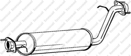Глушник вихлопної системи середній LAND ROVER RANGE ROVER II 2.5D 07.94-03.02 - BOSAL 211-383