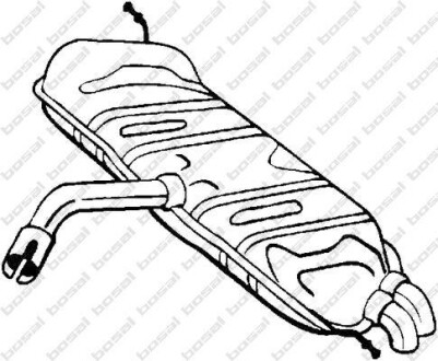 Глушник, алюм. сталь, задня частина VW TOURAN (1T1, 1T2) 1.9 TDI (233-135) - BOSAL 233135