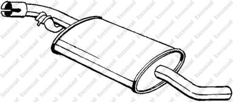 Глушник вихлопної системи середній VW TRANSPORTER T4 1.9D 07.90-12.95 - ((074253409A)) BOSAL 233-743