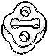 Елемент кріплення випускної системи SUBARU IMPREZA, LEGACY I, LEGACY II, LEONE III 1.6-2.2 11.84-12.00 - ((1428184A00, 1428184A00000, 44031AA020, 44031AA030, 44031AA040)) BOSAL 255-507
