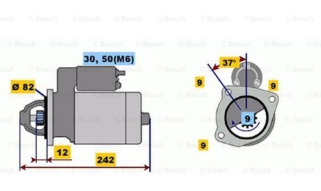 Стартер - (46437520, 46522234, 46830212) BOSCH 0001109048