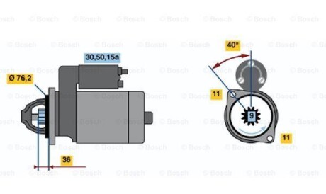 Стартер - (037911023, 055911023F, 055911023E) BOSCH 0001112003