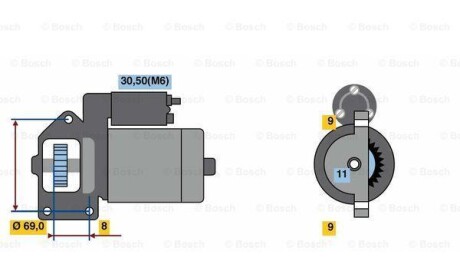 Стартер - BOSCH 0001148009