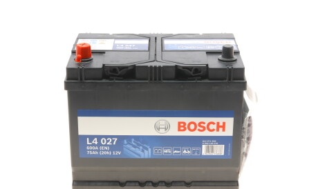 Акумулятор 12В/75Аг/600А/18,1кг - BOSCH 0 092 L40 270