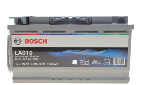 Акумуляторна батарея 95Ah/850A (353x175x190/+R/B13) (Dual Purpose AGM) 0 092 LA0 100 - BOSCH 0092LA0100