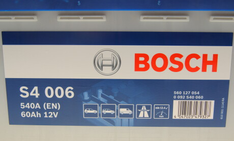 Фото 11 - Автомобільний акумулятор BOSCH 0 092 S40 060 (0092S40060)