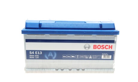 Акумулятор 12В/95Аг/850А/24,98кг - (648600007R, 244108926R, 000915105EE) BOSCH 0 092 S4E 130 (фото 1)