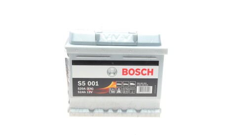 Акумулятор 12В/52Аг/520А/11,97кг - (5600JZ, 000915105DB, 000915089AA) BOSCH 0 092 S50 010