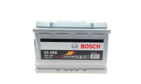 Аккумулятор автомобильный АКБ 12В 77Ач 780A S5008 Silver Plus - (000915105DE) BOSCH 0 092 S50 080